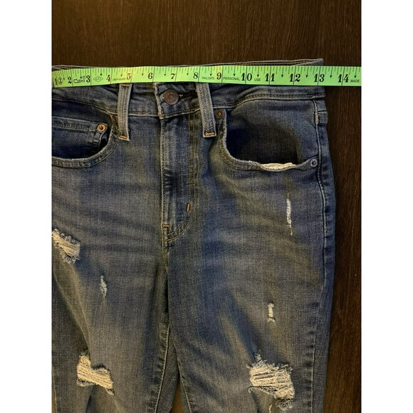 Levi's 726 Flare Distressed Ripped Jeans Size 27 - Picture 9 of 11